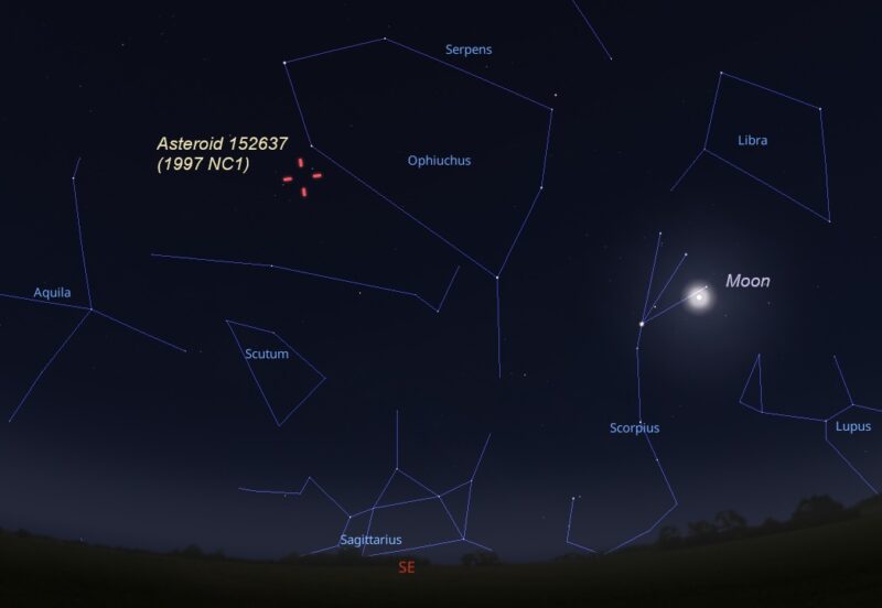 Foto de la ubicación del cometa